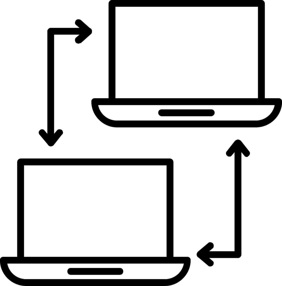 Computer Networking Line Icon vector