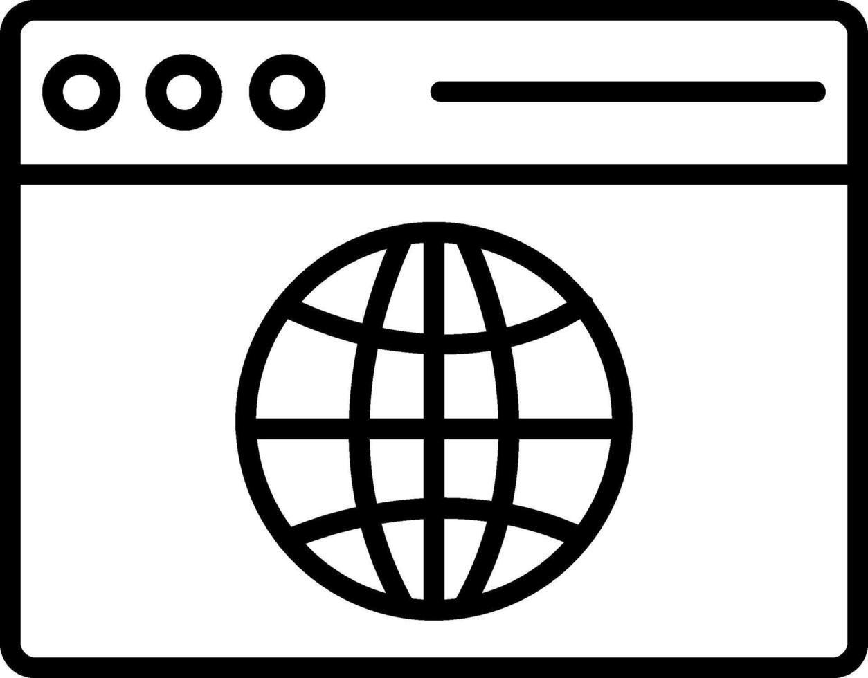 Web Browser Line Icon vector