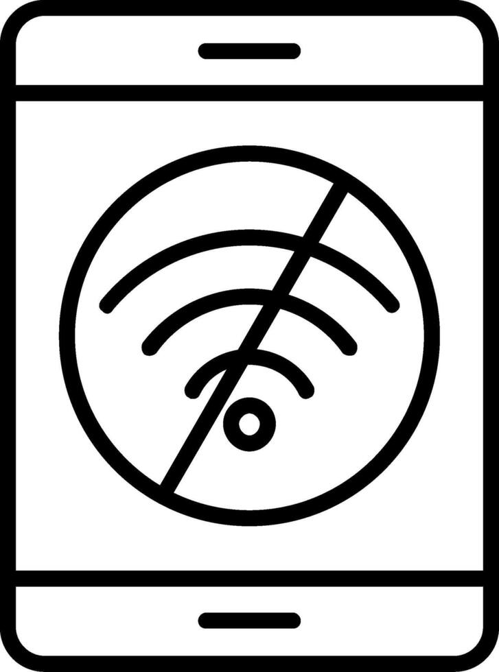 No Internet Line Icon vector