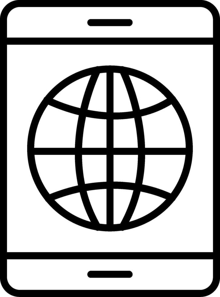 Earth Globe Line Icon vector