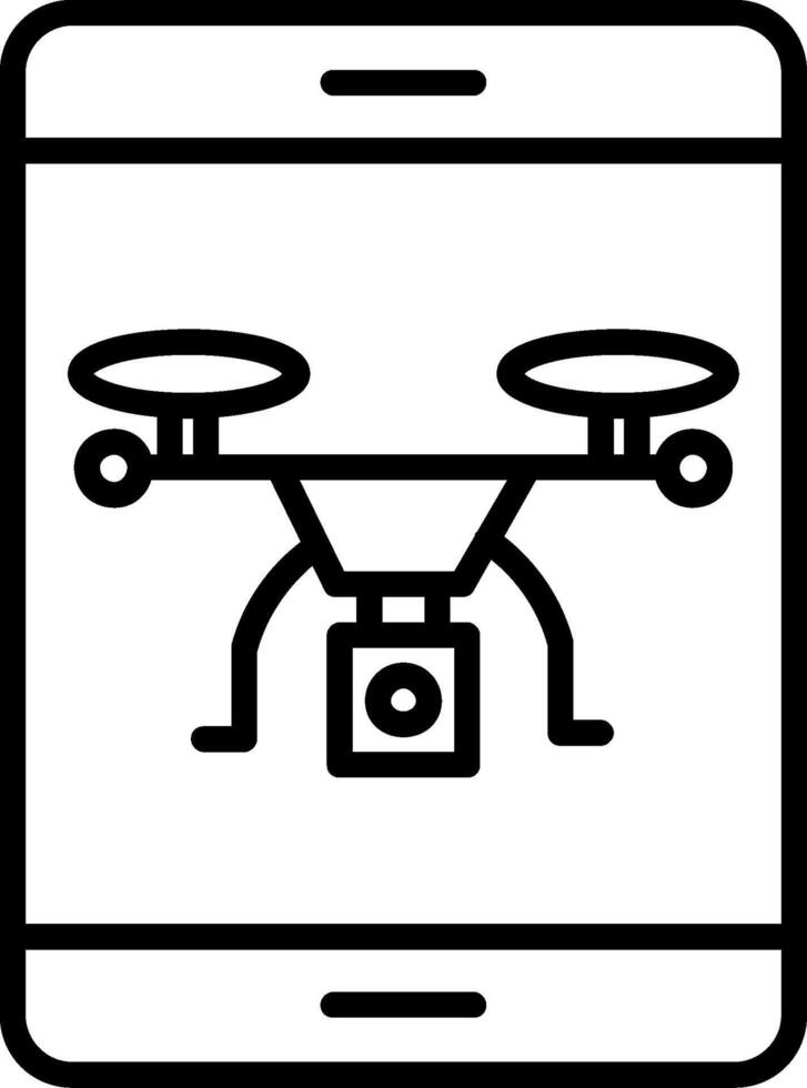 icono de línea de drone vector