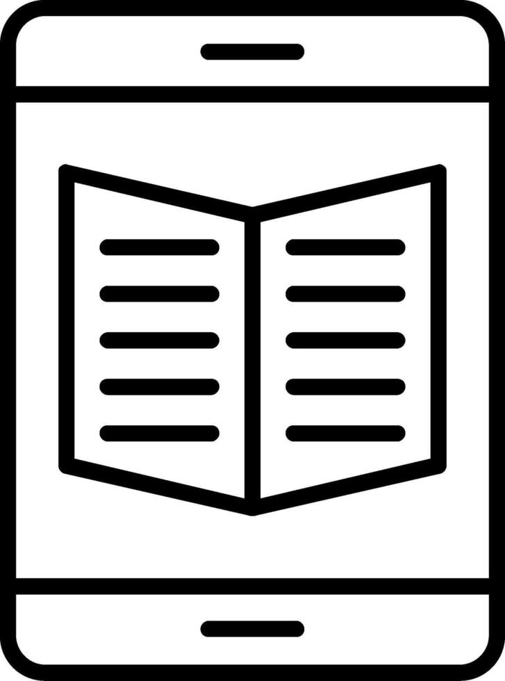 icono de línea de ebook vector