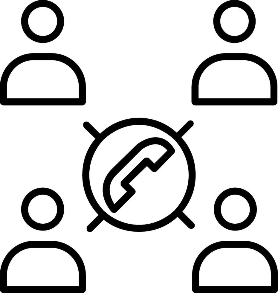 Conference Call Line Icon vector