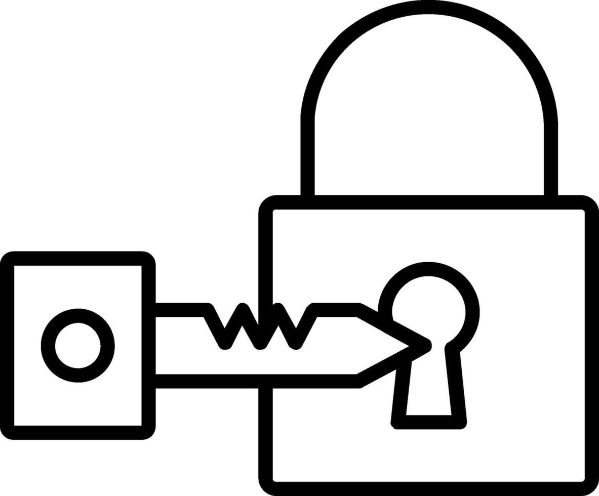 Padlock Line Icon vector