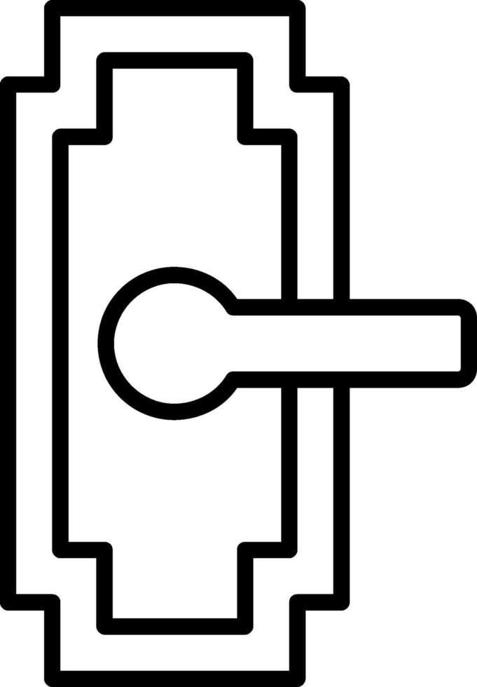 Door Handle Line Icon vector