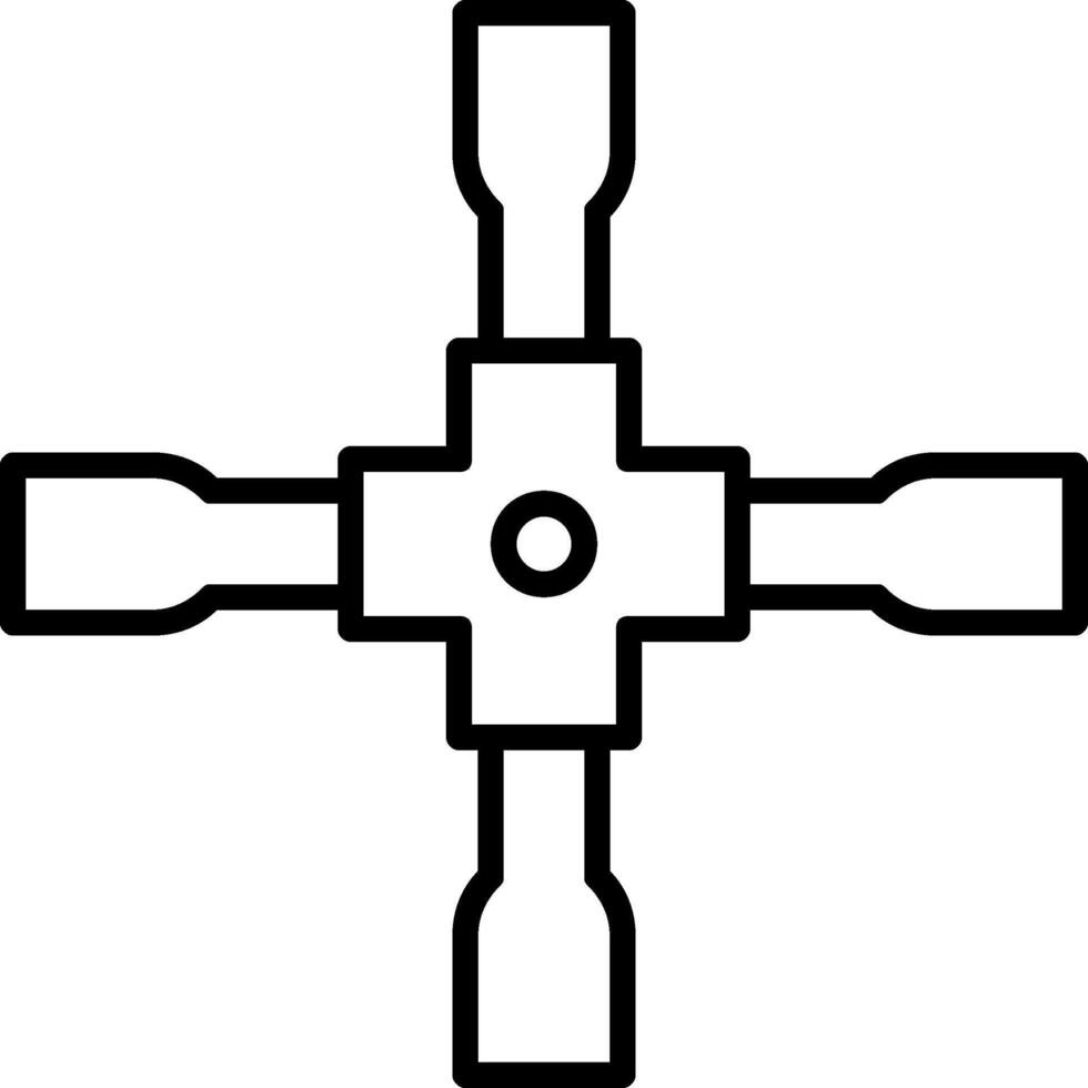 Lug Wrench Line Icon vector