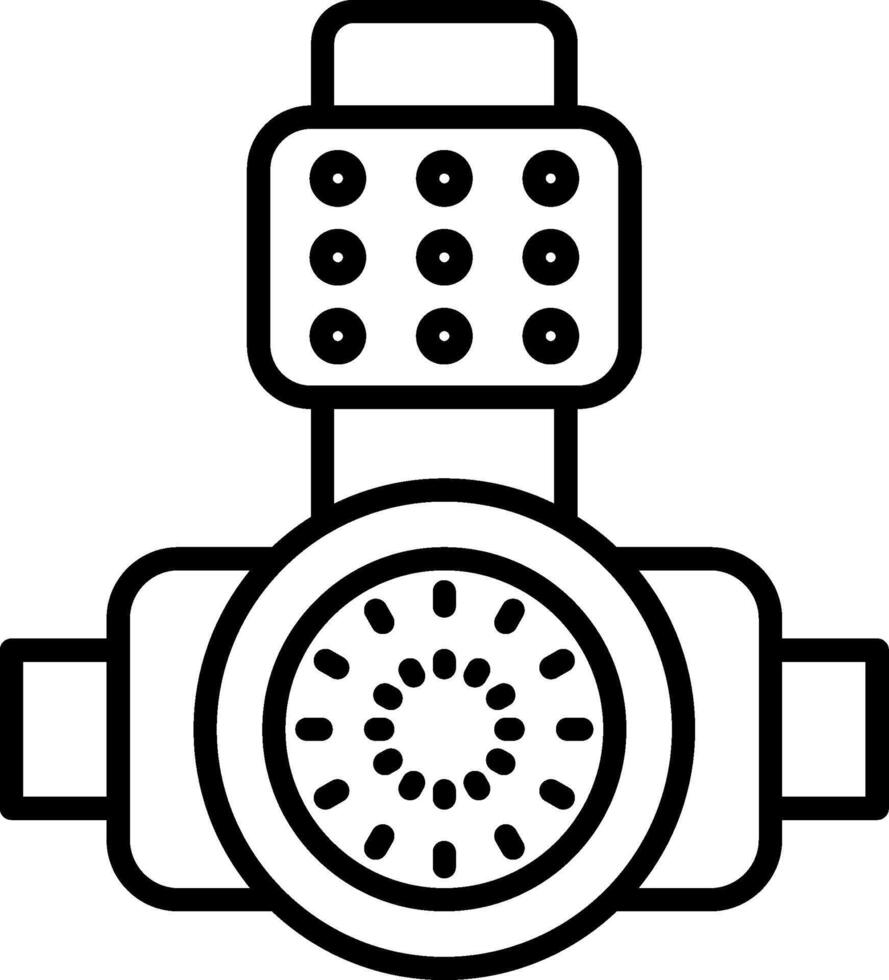 Head Light Line Icon vector