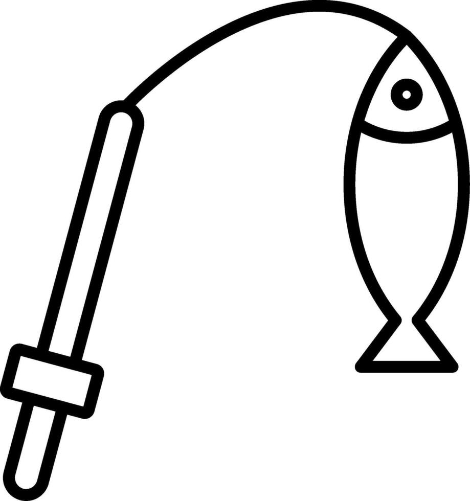 icono de línea de pesca vector