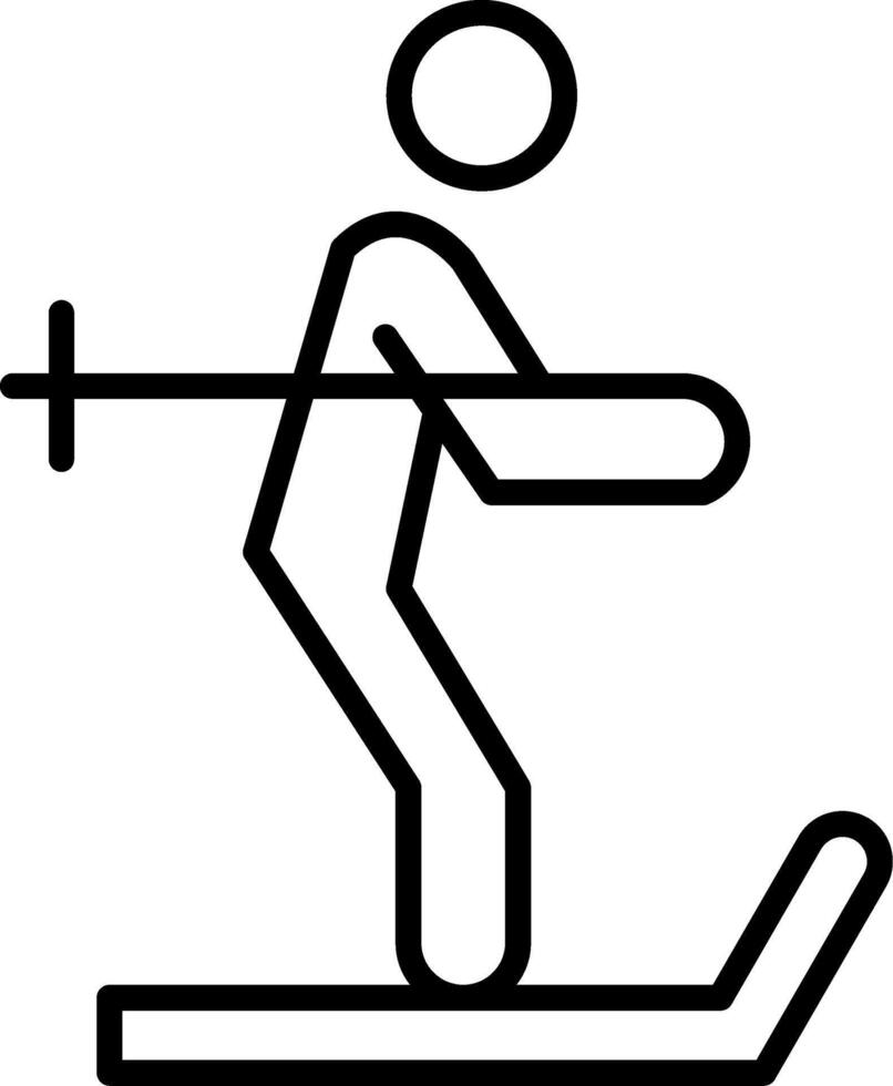 Skiing Line Icon vector