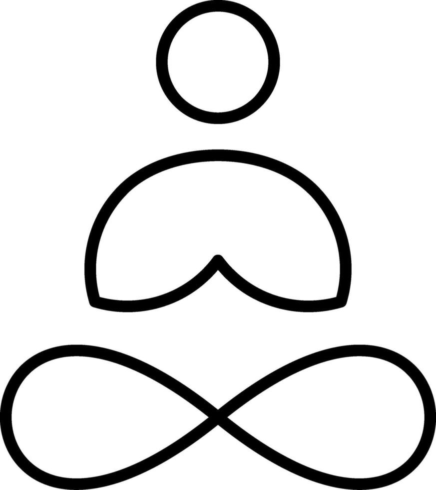 icono de línea de yoga vector