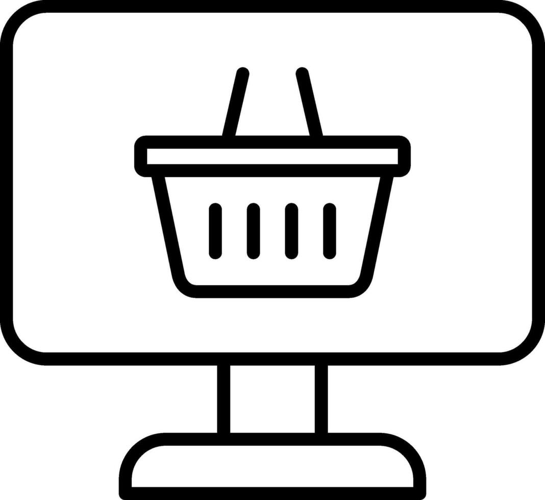 Online Shop Line Icon vector