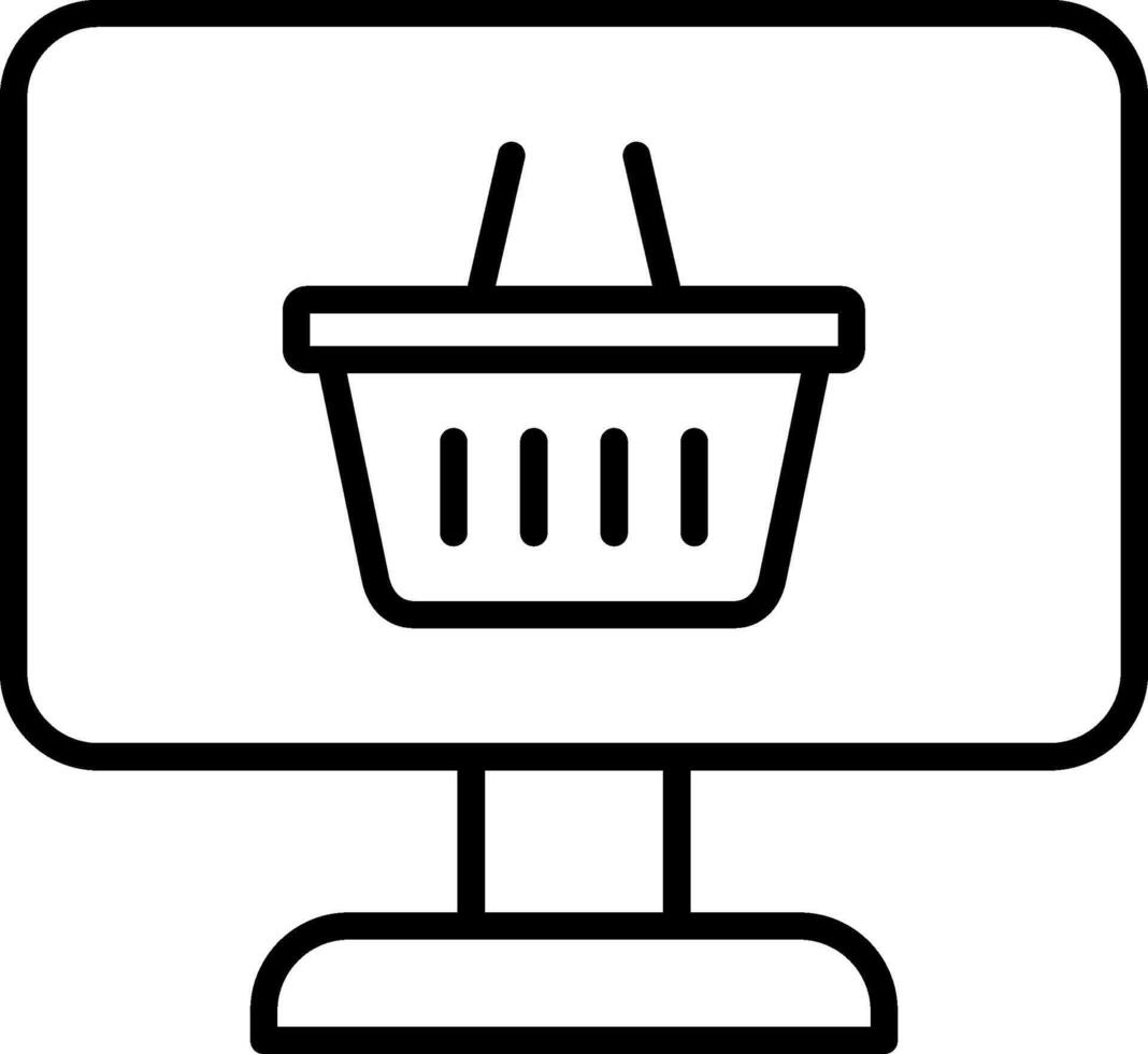 Online Shop Line Icon vector