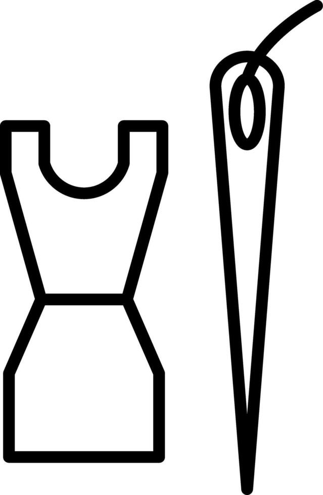 costura línea icono vector