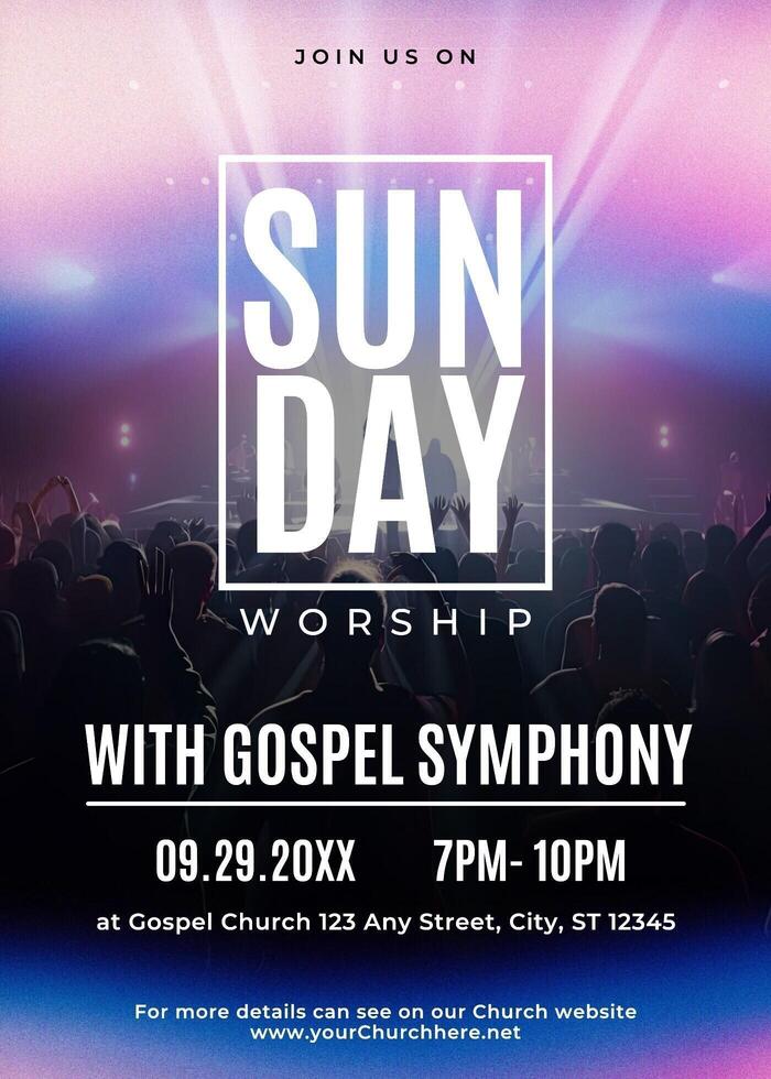 Sunday Worship Invitation Card Template