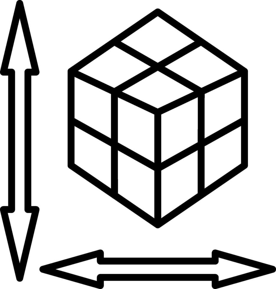 Rubik Line Icon vector