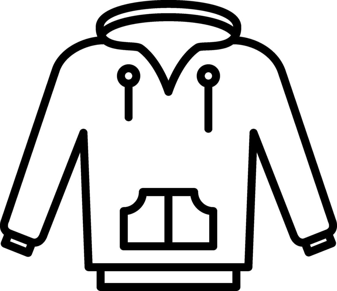 Hoodie Line Icon vector