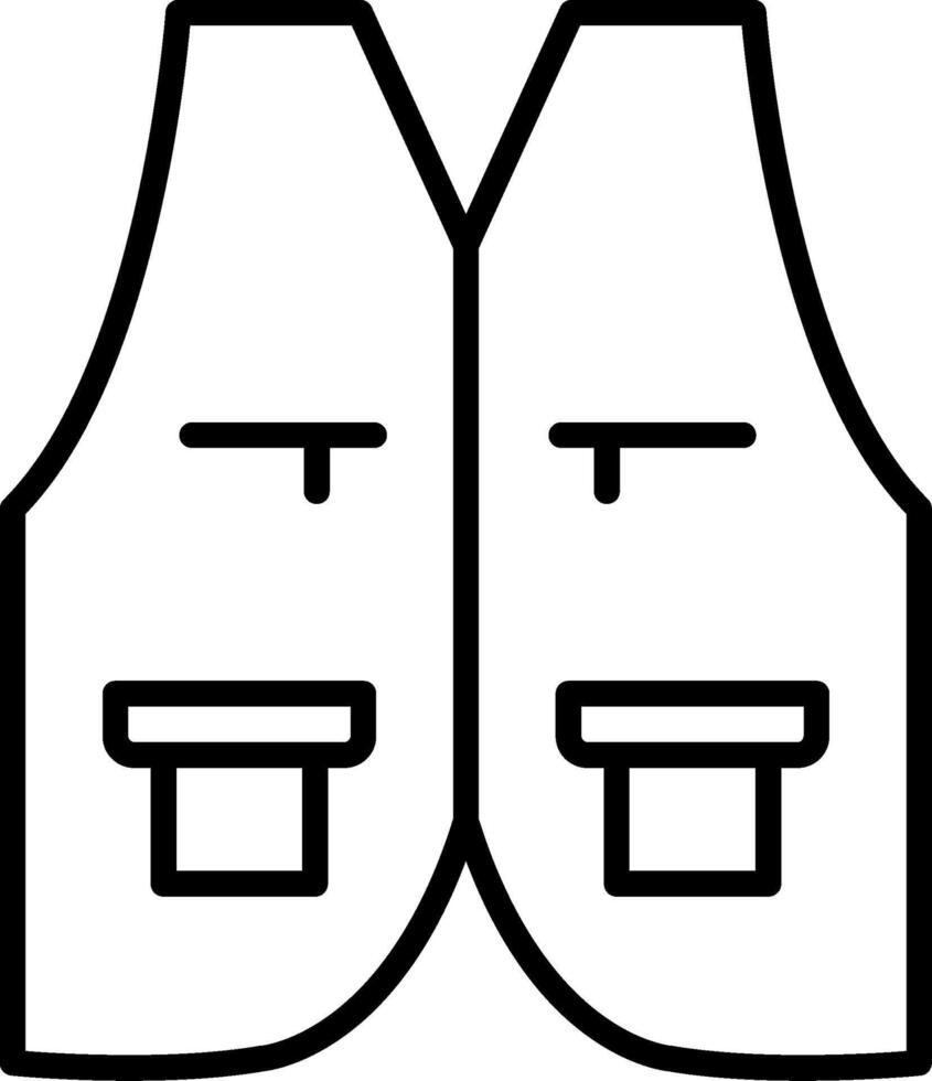 Waistcoat Line Icon vector