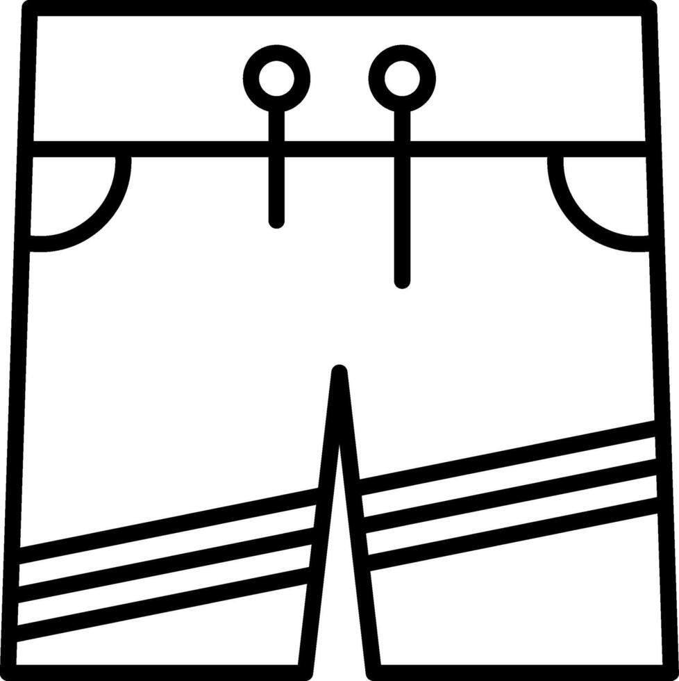 icono de línea de pantalones cortos vector