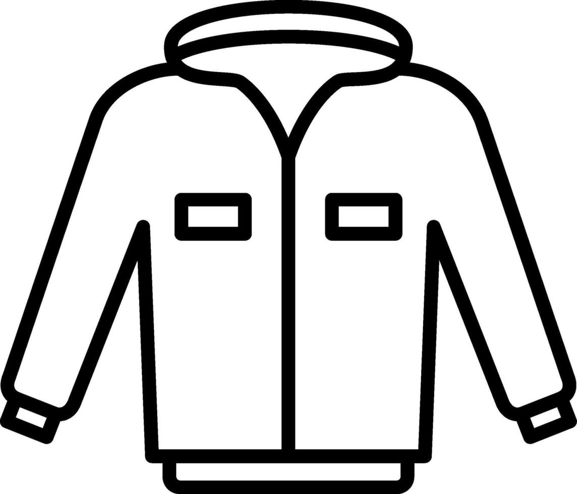 icono de línea de chaqueta vector