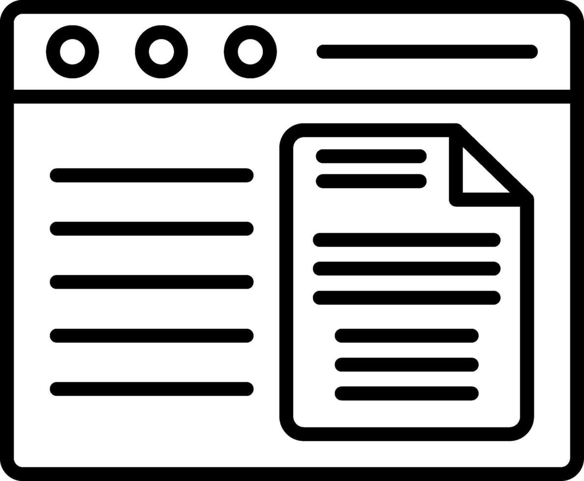 icono de línea de documento vector