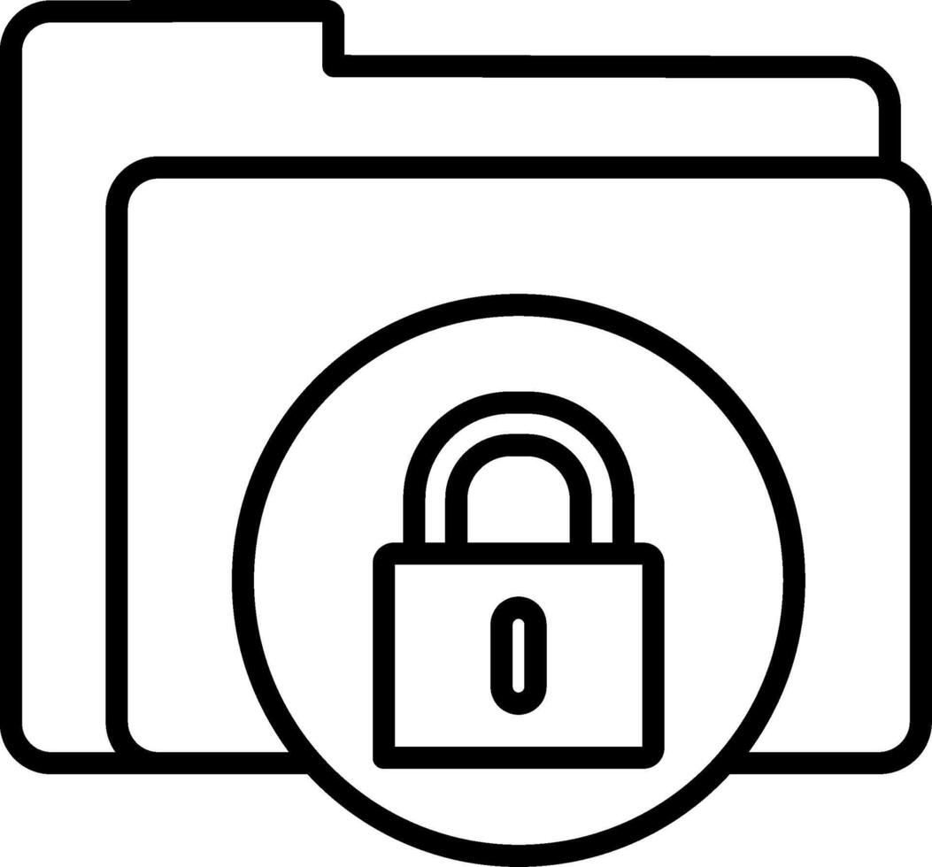 Secure Folder Line Icon vector