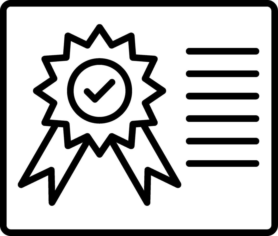 Certificate Line Icon vector