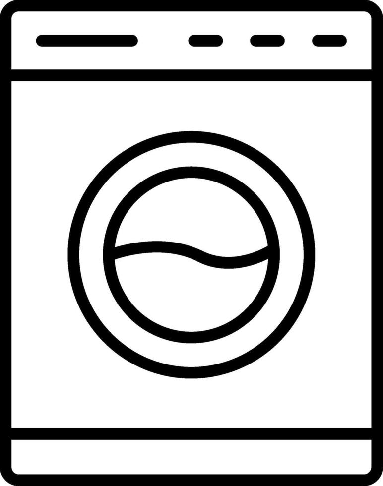 Washing Machine Line Icon vector
