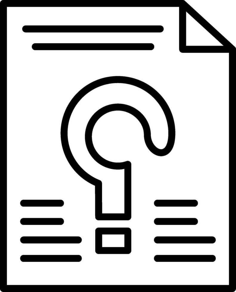 Unknown Line Icon vector