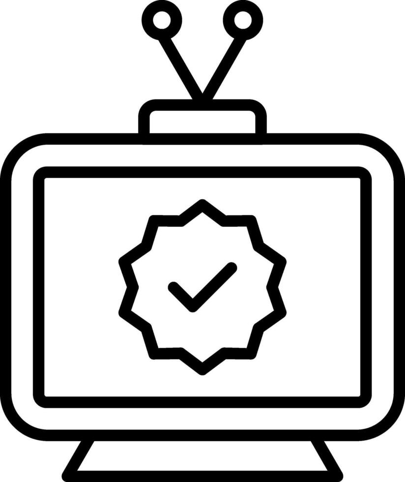 Television Line Icon vector