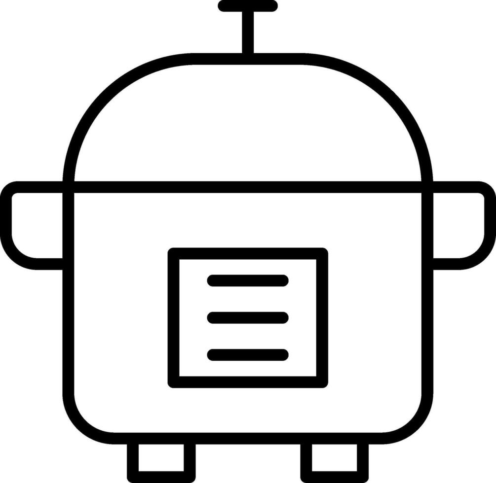 Slow Cooker Line Icon vector