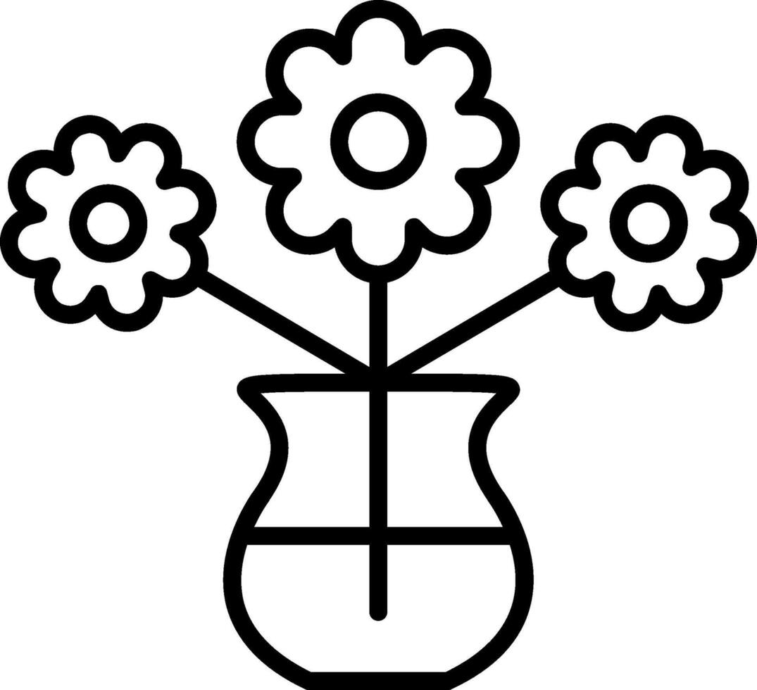 icono de línea de flores vector