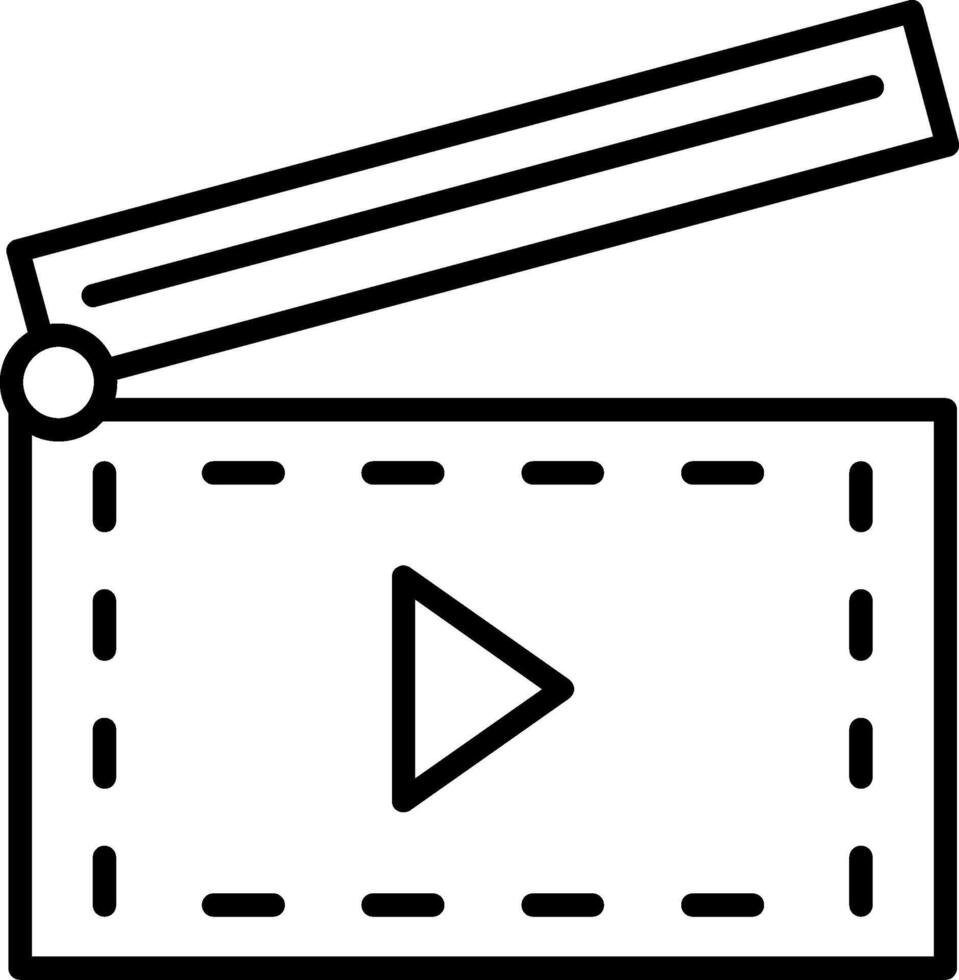 Clapperboard Line Icon vector