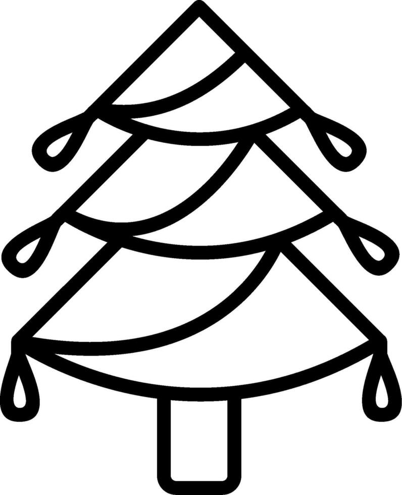 Christmas Tree Line Icon vector