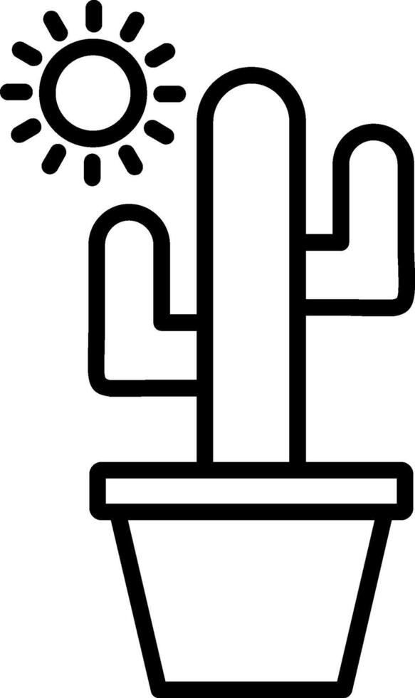 Cactus Line Icon vector