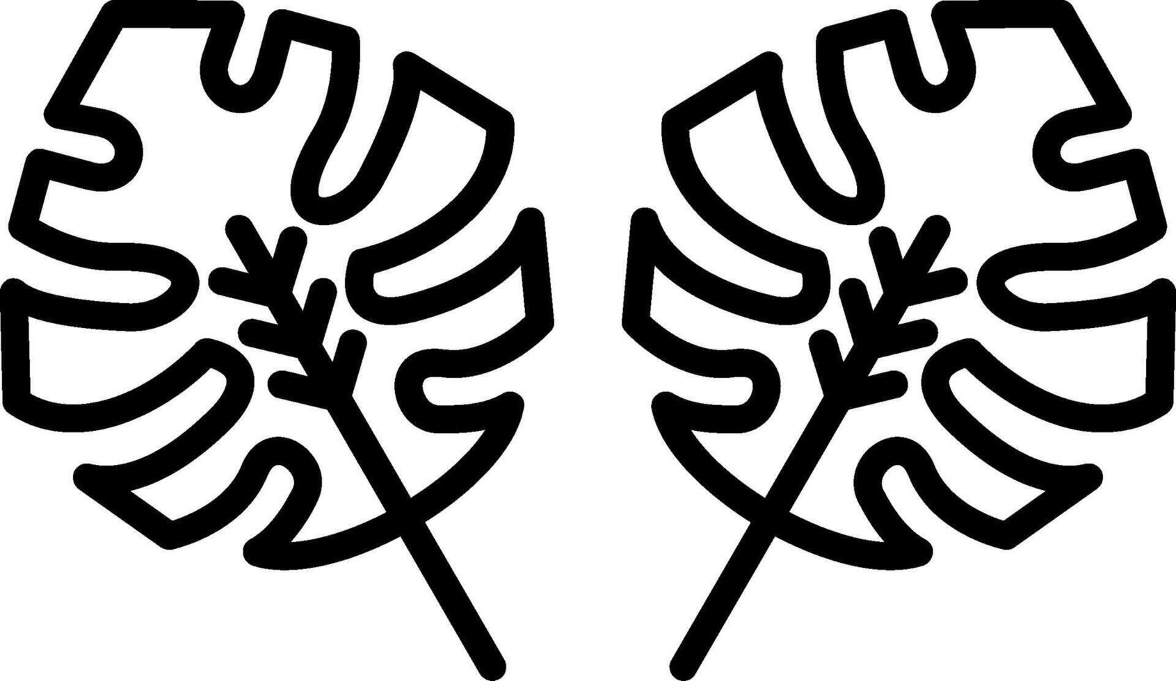 Philodendron Line Icon vector