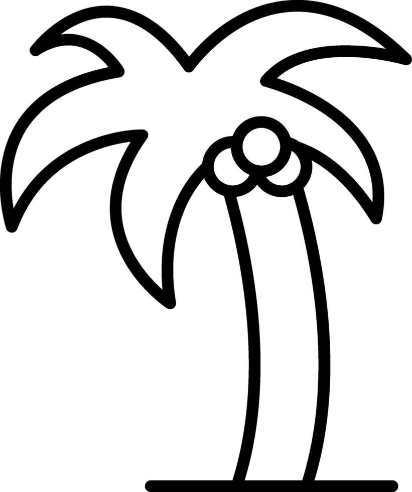 icono de línea de palmera vector