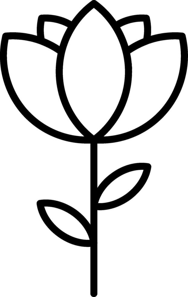 icono de línea de flores vector