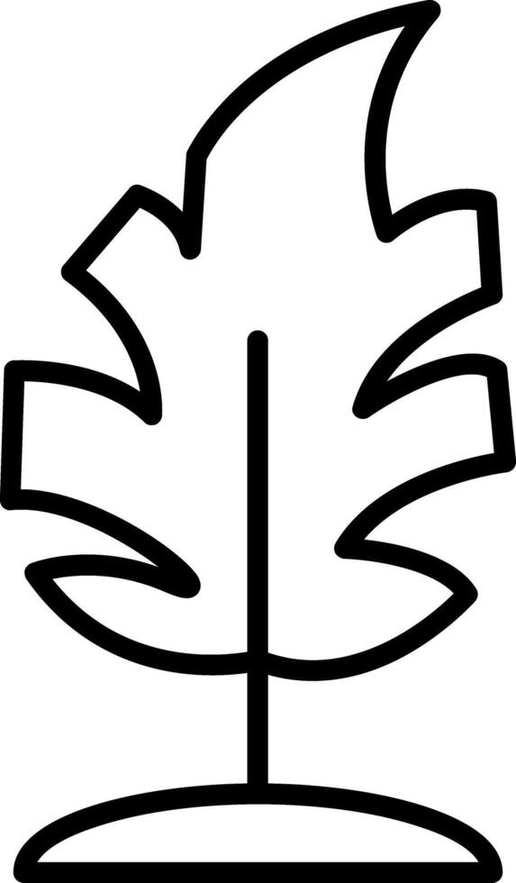Monstera Leaf Line Icon vector