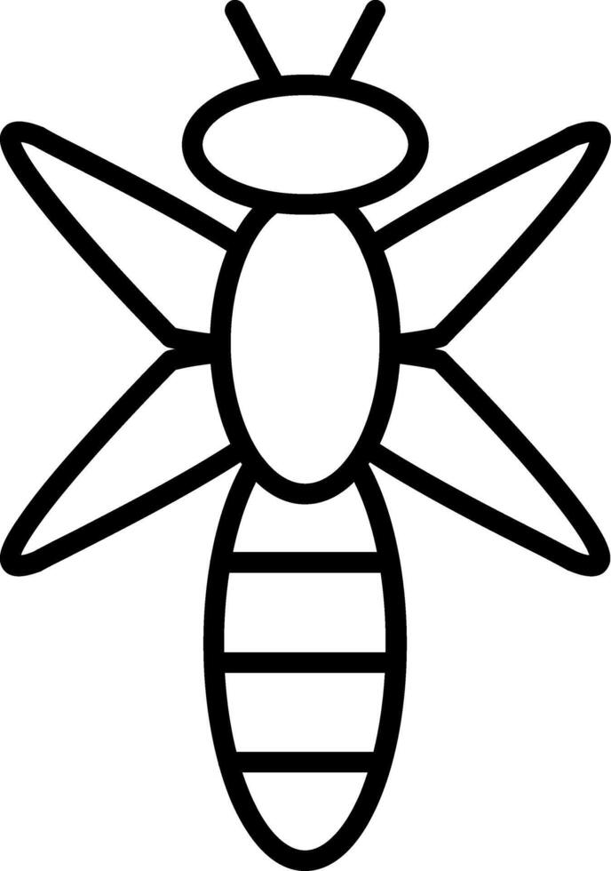 Dragonfly Line Icon vector