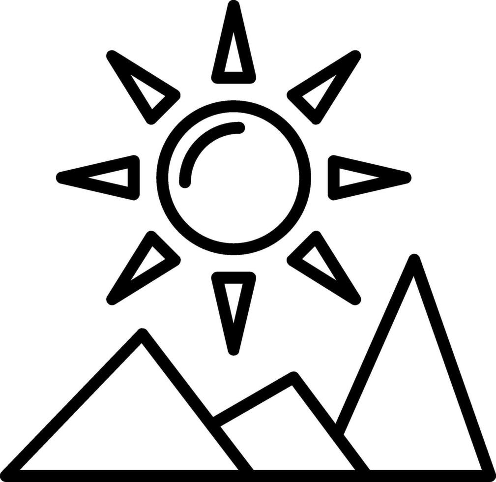 icono de línea de sol vector