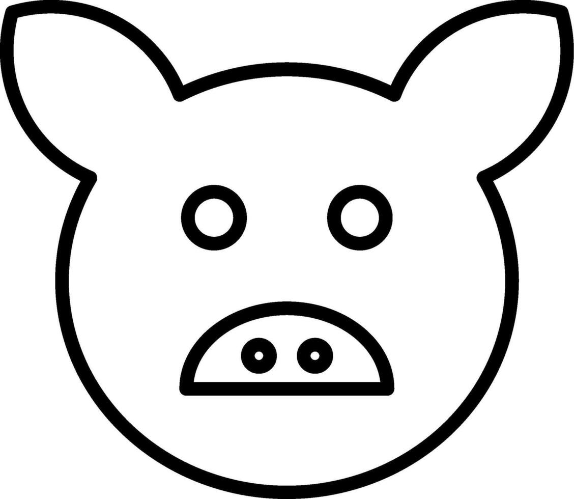 Pig Line Icon vector