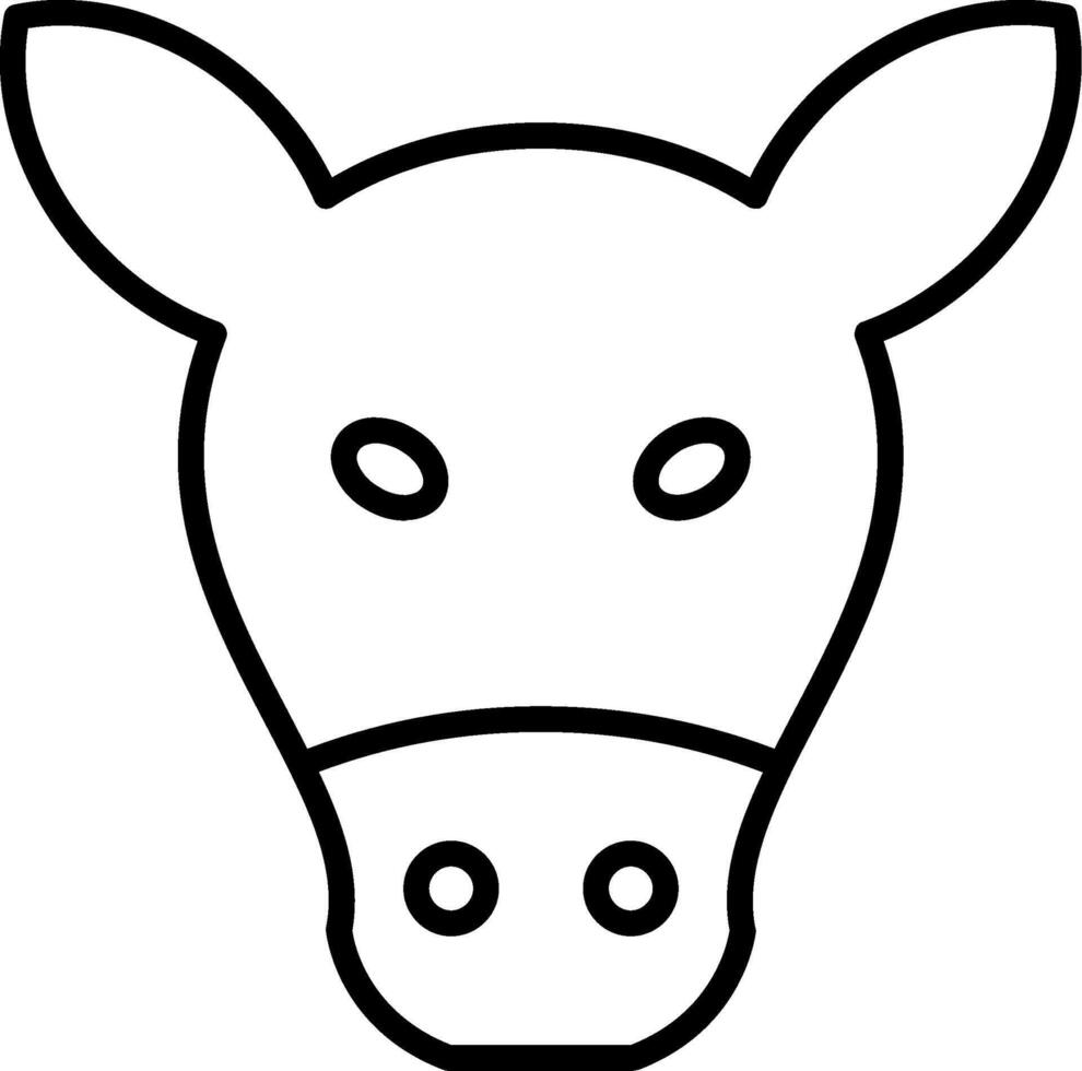 icono de línea de vaca vector