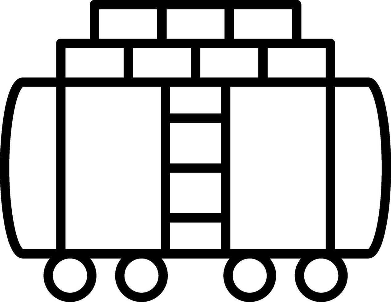 Train Cargo Line Icon vector