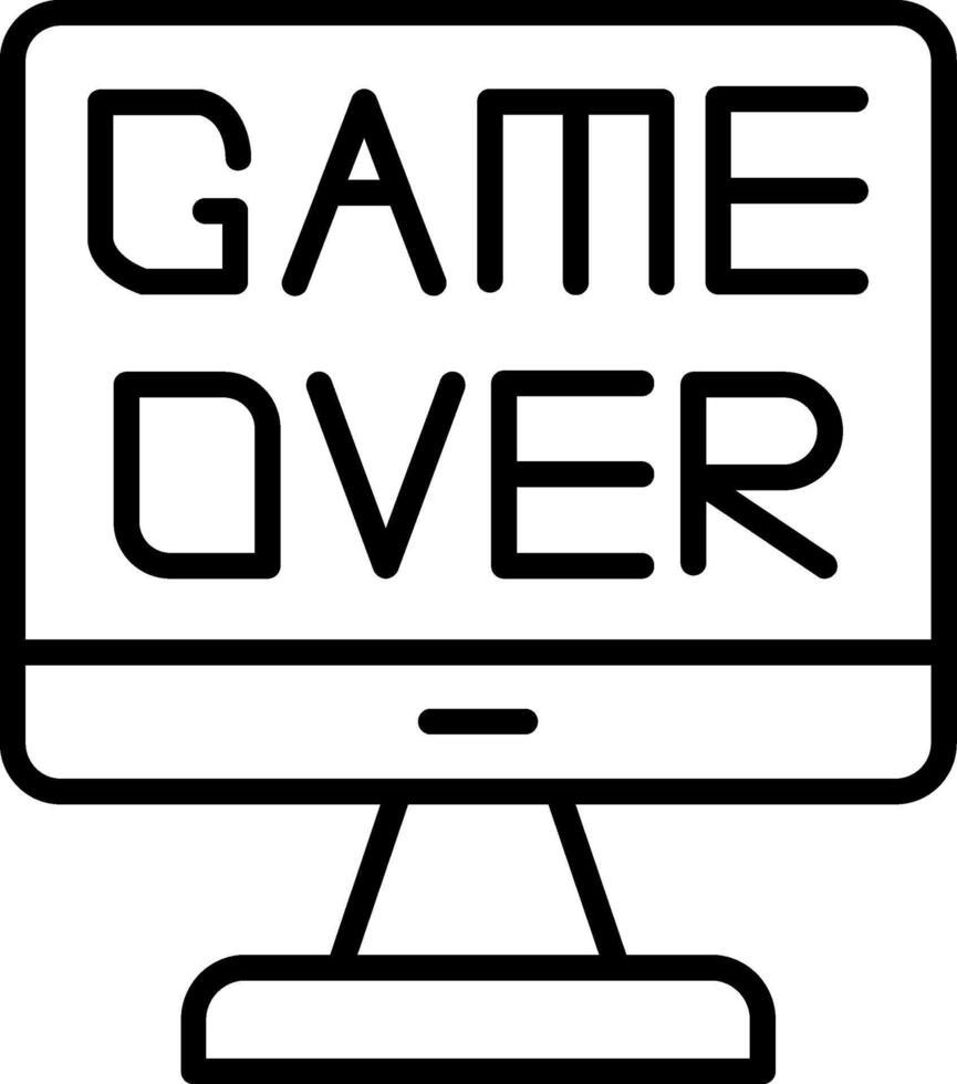 Game Over Line Icon vector