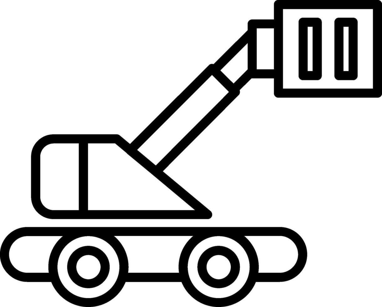 Boom Lift Line Icon vector