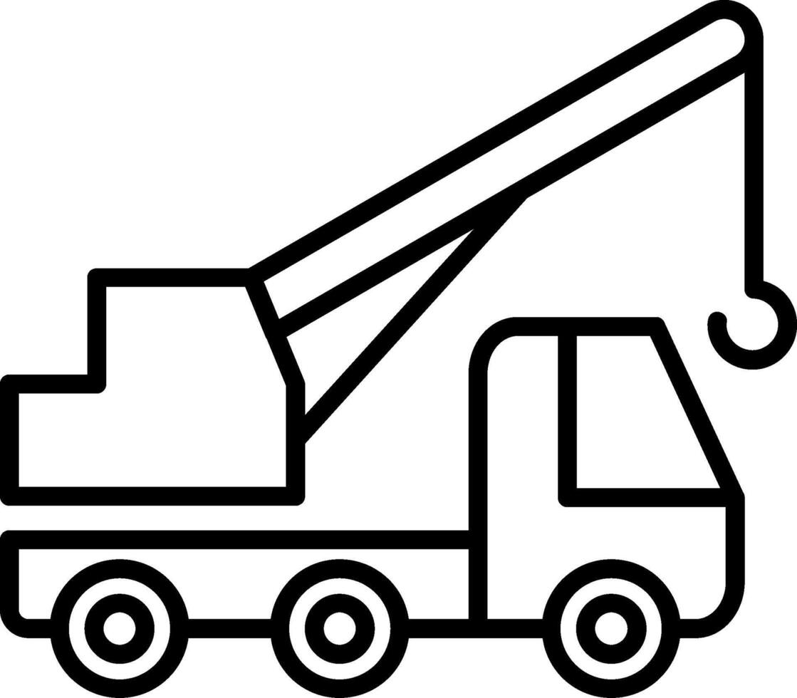 Crane Line Icon vector