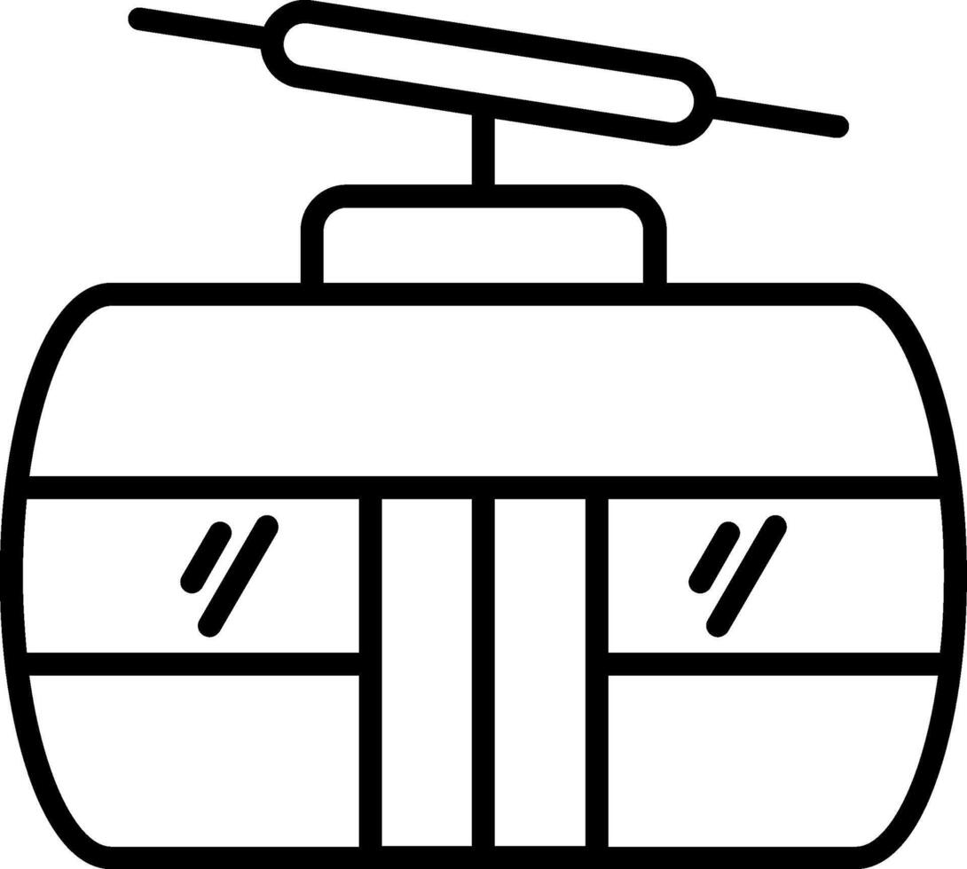 Cableway Line Icon vector