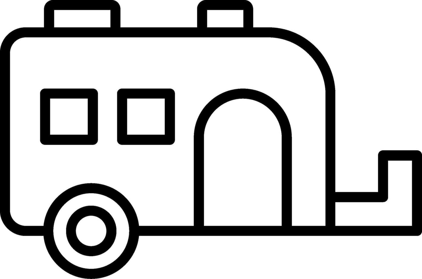 Caravan Line Icon vector