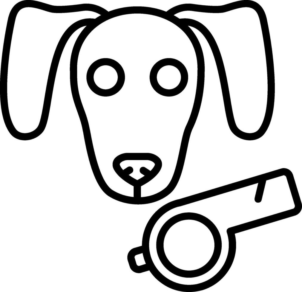 icono de línea de perro vector