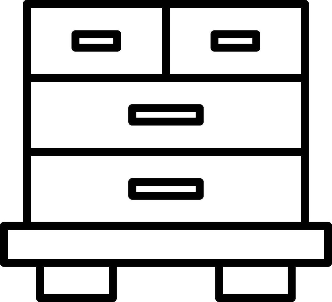 Drawers Line Icon vector